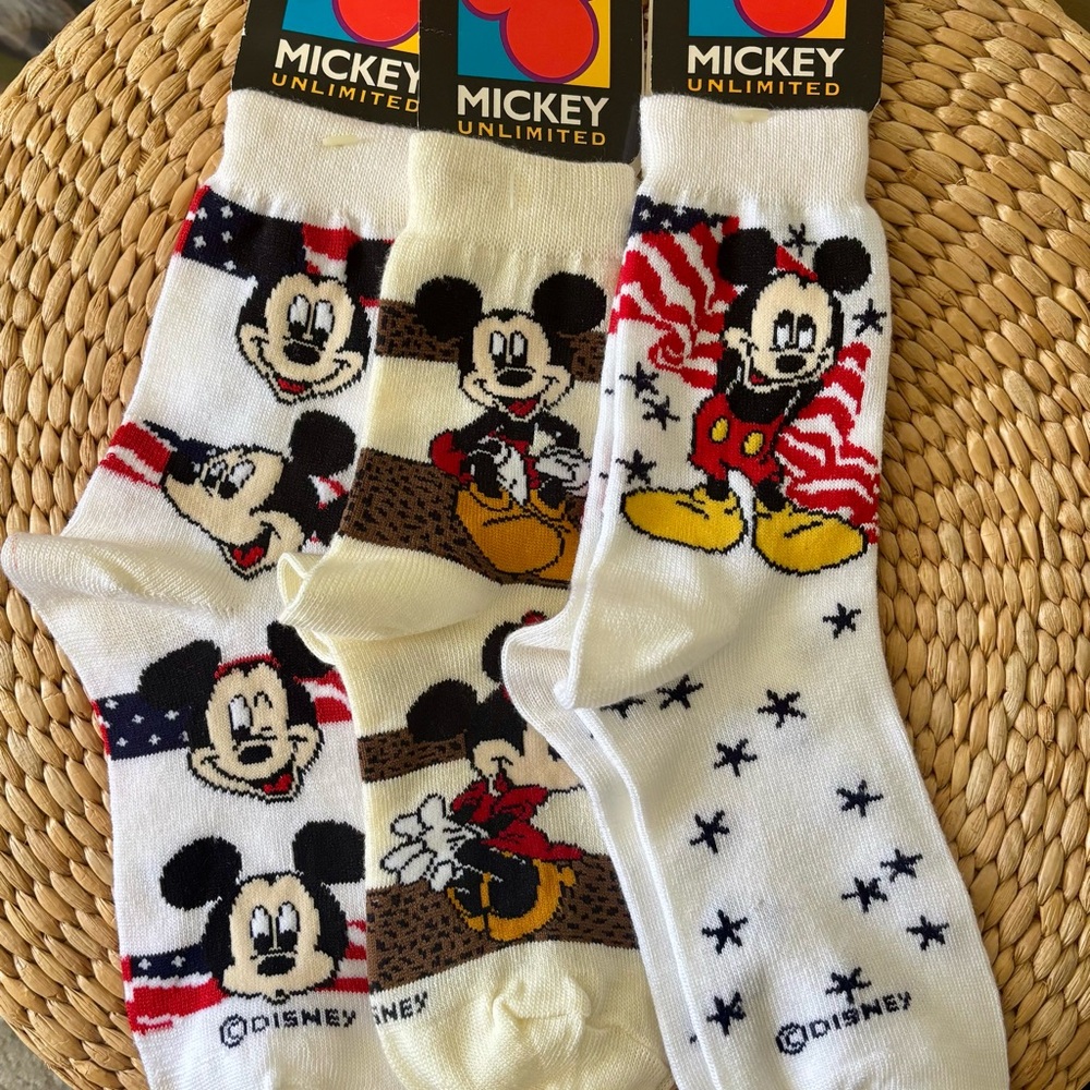 Disney Mickey Mouse White and Red Casual Socks Trio